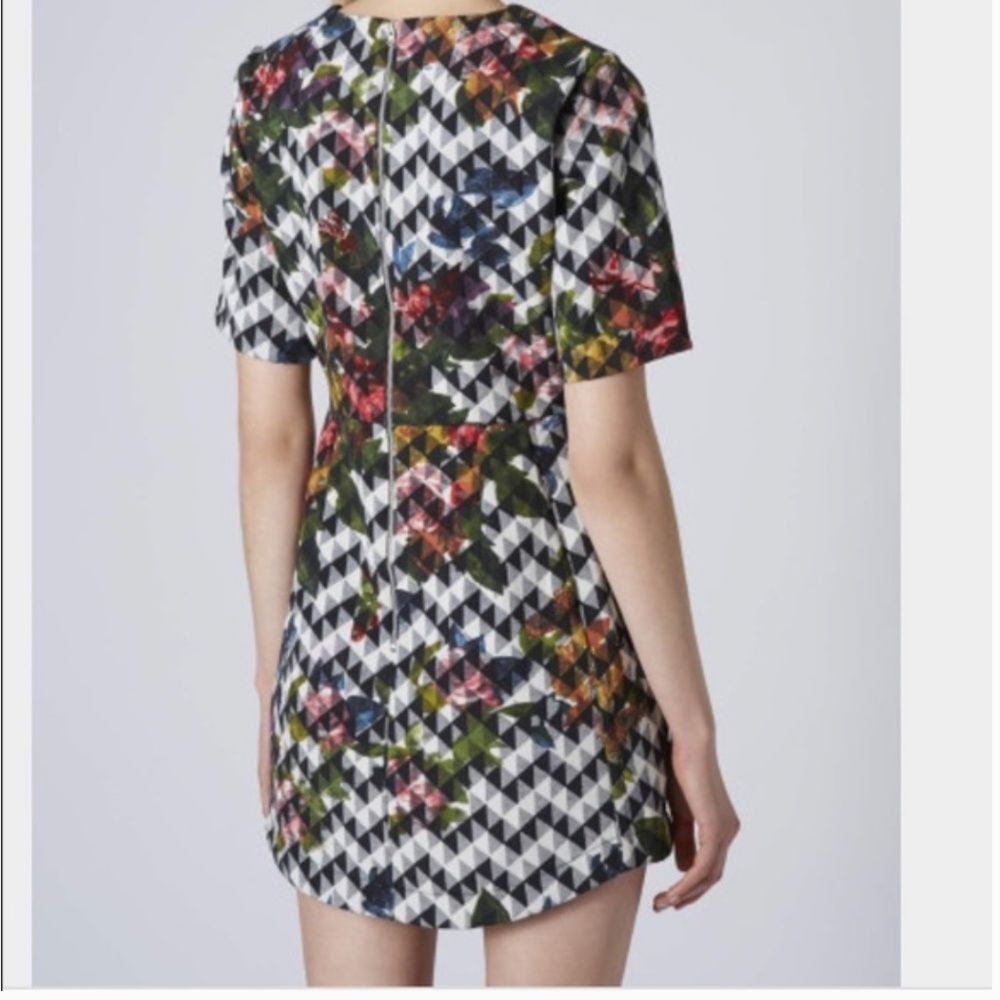 Topshop Blurred Jacquard A-Line Dress Size 2 - Picture 2 of 14